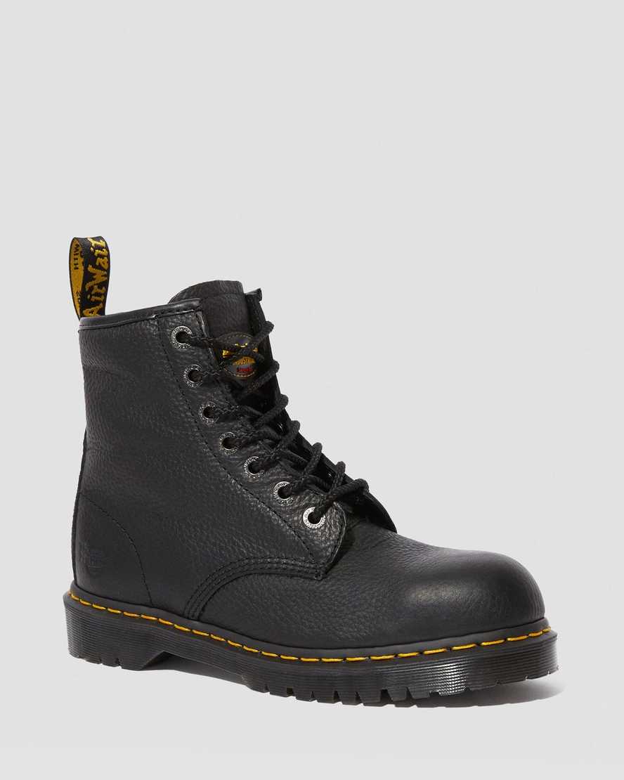 Dr. Martens Icon 7B10 Nahka Steel Toe Naisten Työsaappaat - Mustat Nilkkurit [392-NGFXZY]